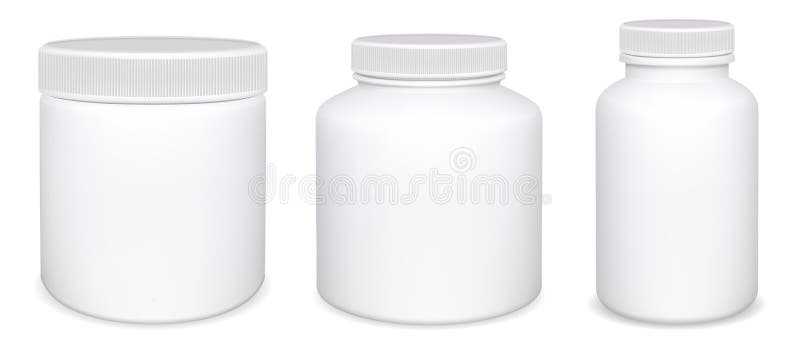 Premium Vector  Supplement bottle. white plastic protein container