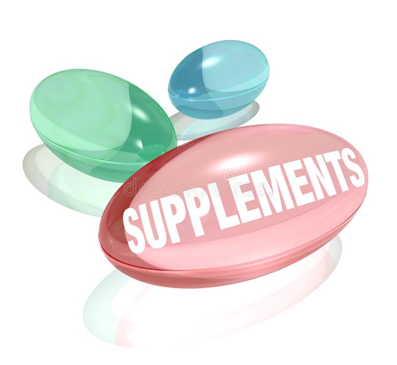 Supplements Vitamins for Healthy Living Wellness royalty free illustration