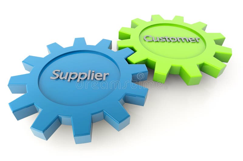 Supplier and Customer Gears Stock Illustration Illustration of