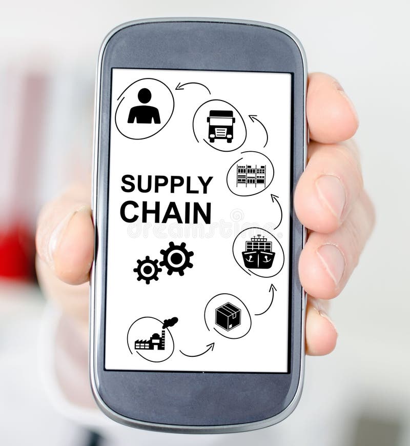 Supply Chain Concept on a Smartphone Stock Photo Image of network