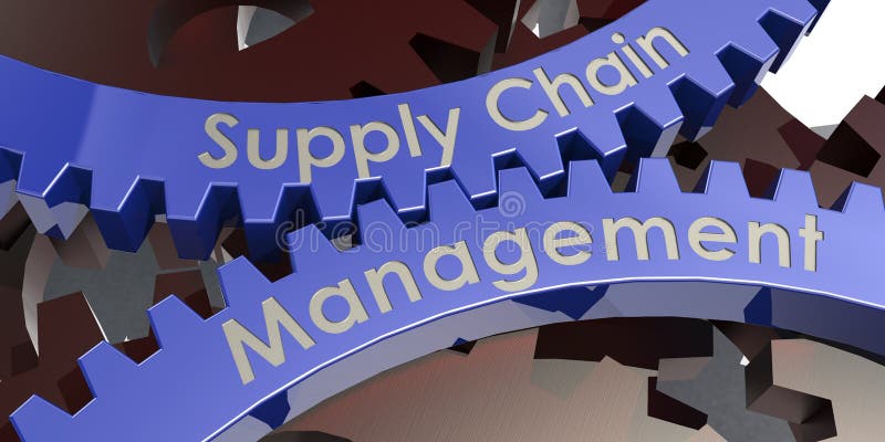 Supply Chain Management Word On Gears Stock Illustration Illustration