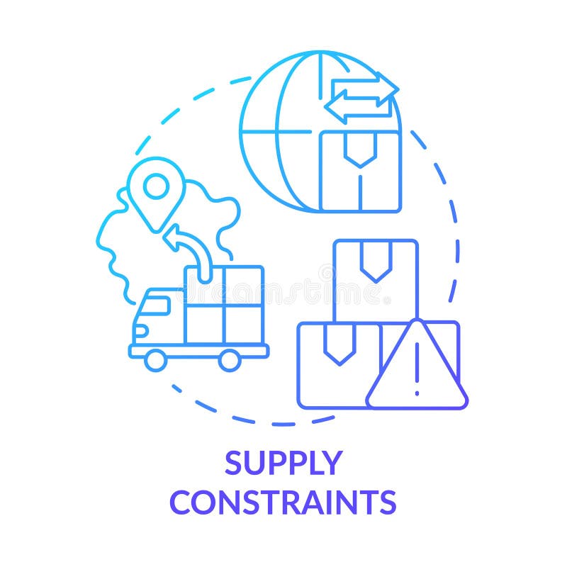 Supply constraints blue gradient concept icon