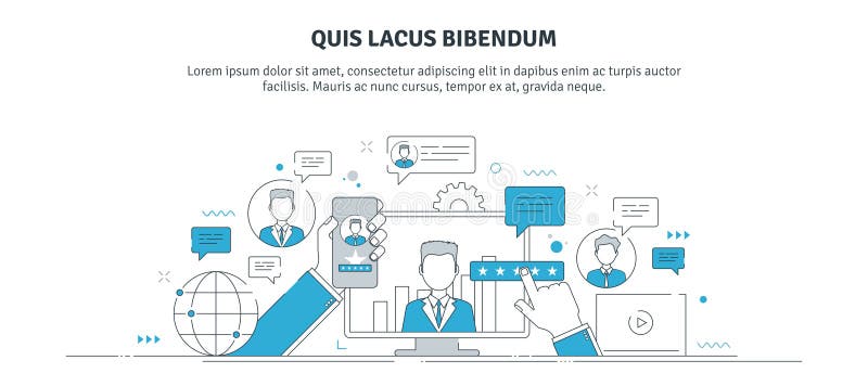 Support client et commentaires positifs des clients illustration libre de droits