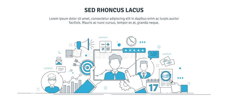 Support client et commentaires positifs des clients illustration de vecteur