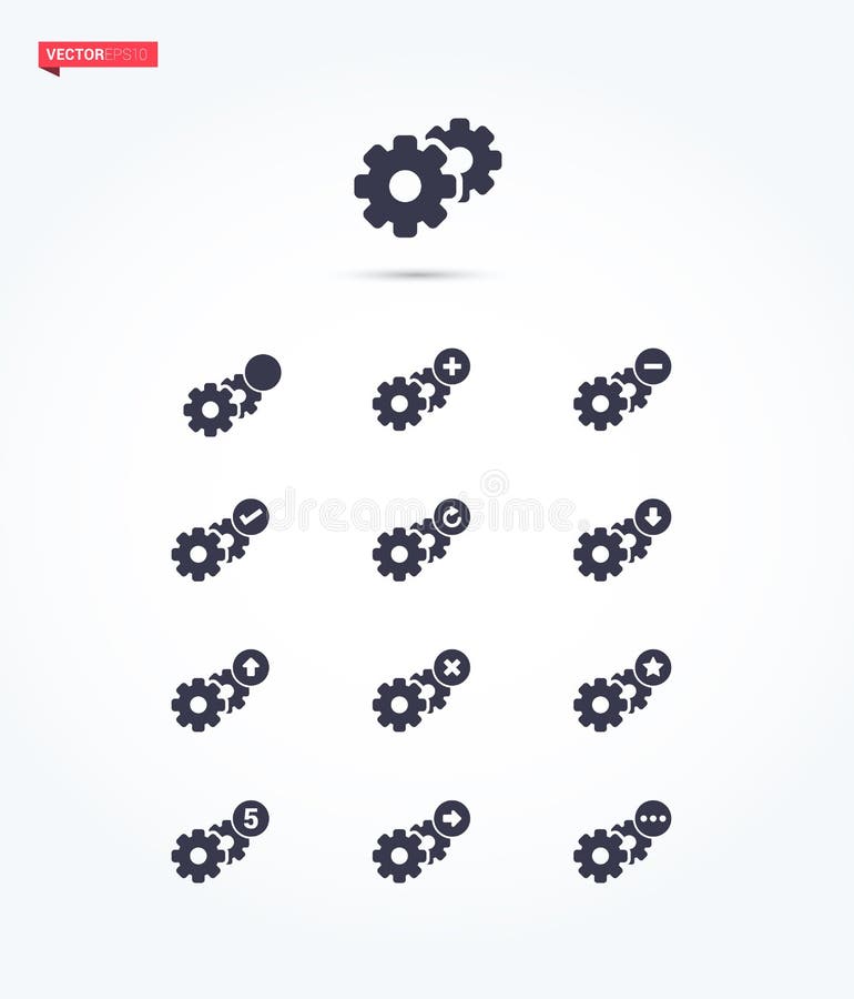 Support Configuration Icon Set vector illustration