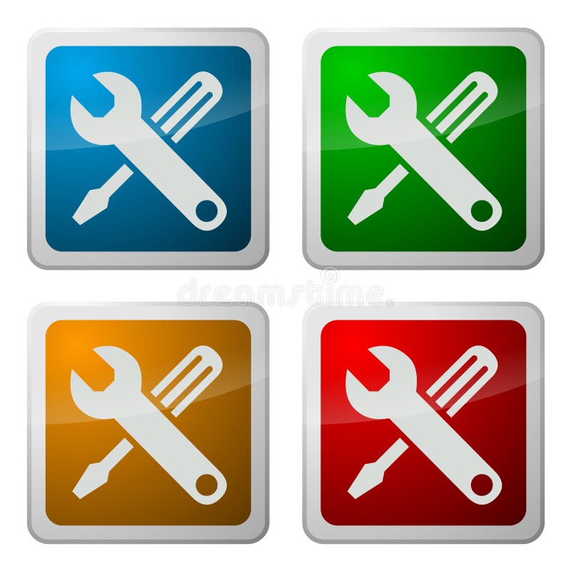 A set of four computer support or help desk icons. A set of four computer support or help desk icons.