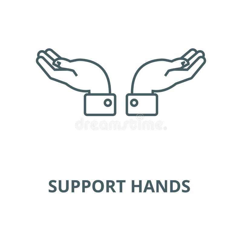 Support Hands Vector Line Icon Linear Concept Outline Sign Symbol Support Hands Vector Line Icon Linear Concept Outline Sign Symbol