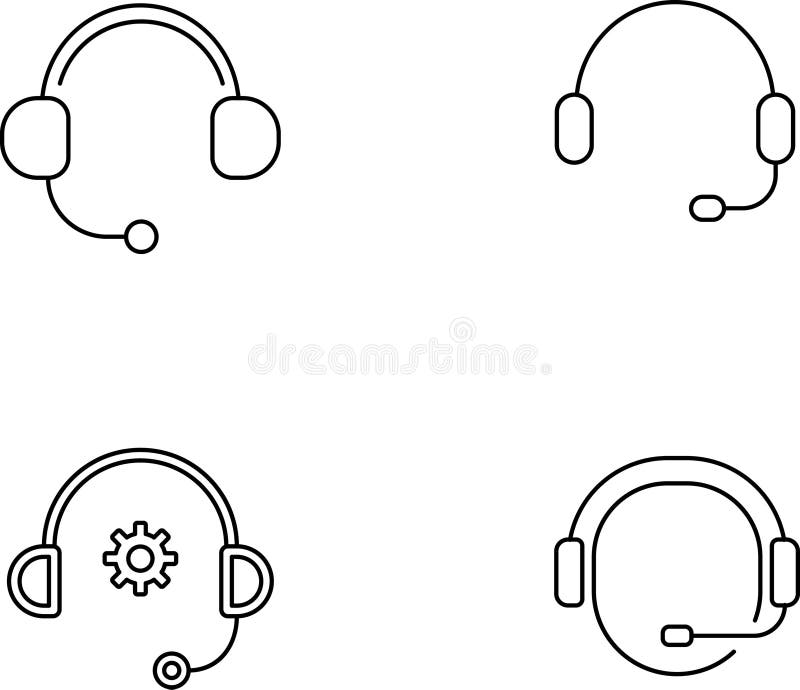 Support line icon. Trendy stroke signs for website, apps and UI. Vector set of support thin line icons set.