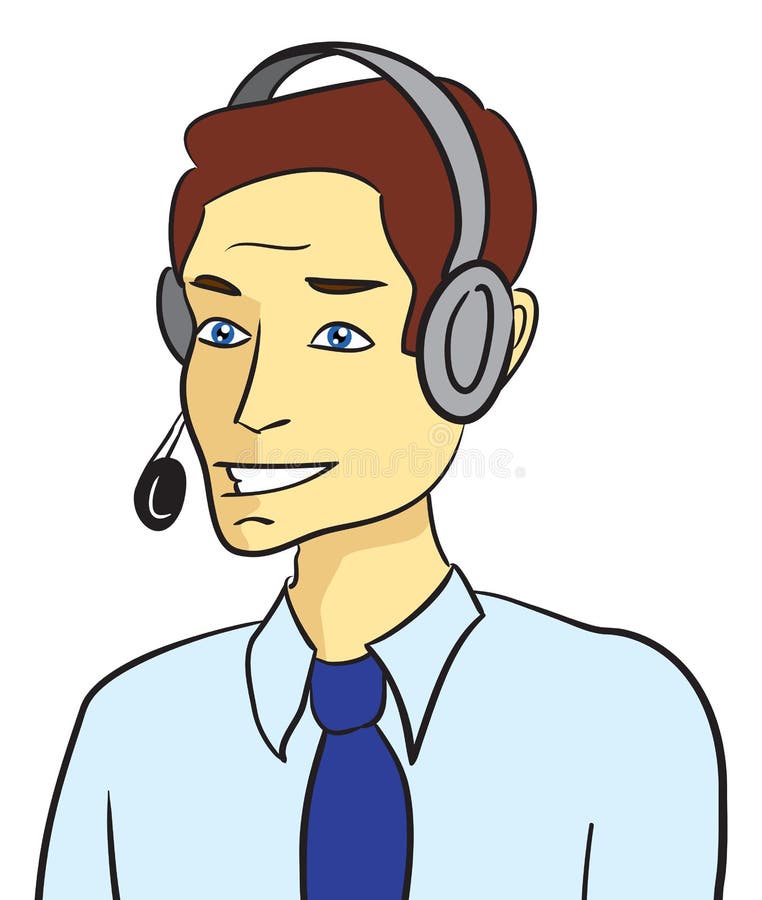 Man with Headphones drawed. Man support