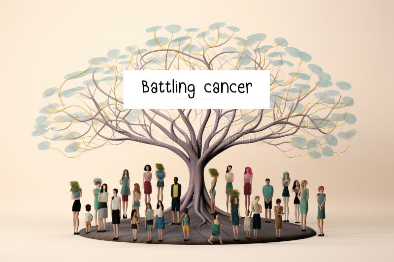 Support Networks Stand by those Battling Cancer Stock Illustration