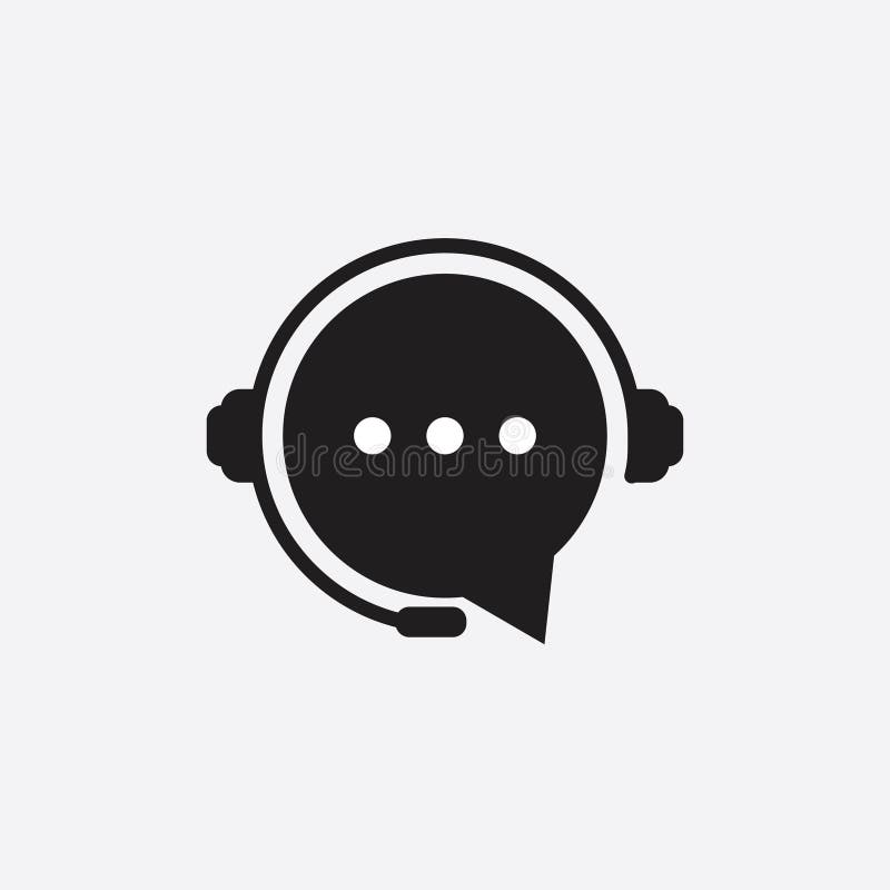 Support service headset icon. stock illustration