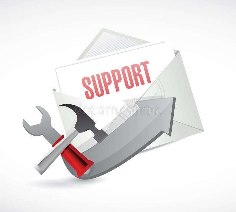 Support tools envelope email illustration design stock illustration