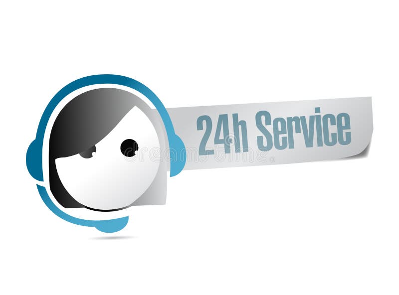 24 supports à la clientèle de service d'heure illustration libre de droits
