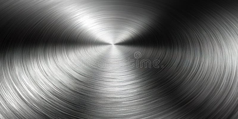 Suprafață metalică reflectând lumina cu tipare circulare intricate într-un studio prezentând precizie royalty free stock images