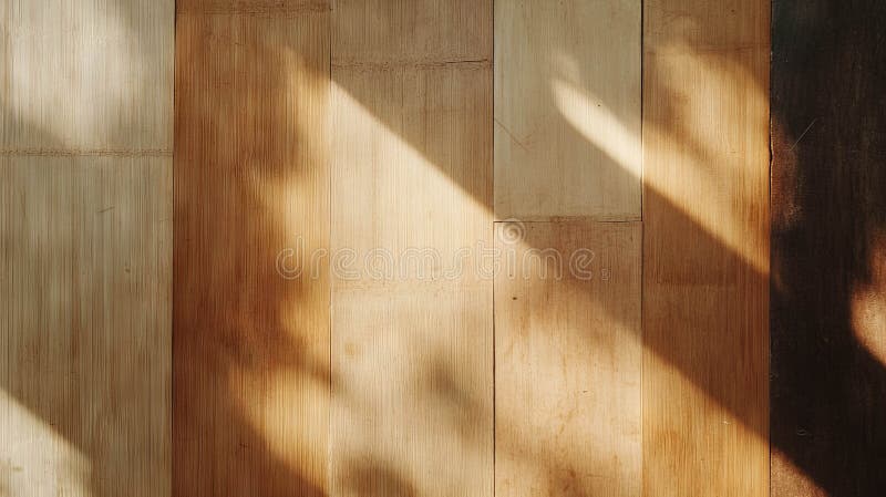 Suprafață naturală de bambus cu textură brută variată și modele de lumină solară vector illustration