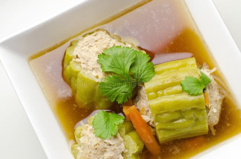 Supă de pepene amar umplută royalty free stock image