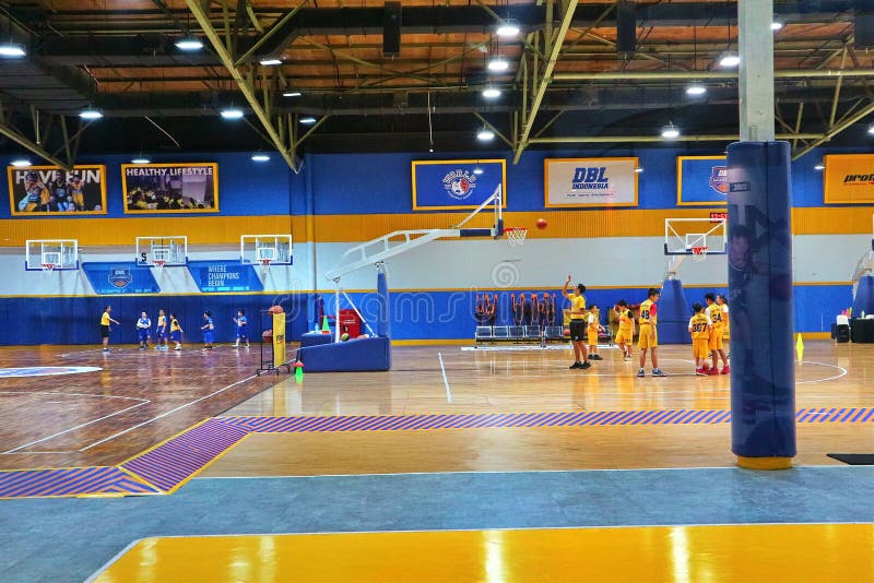 SURABAYA, 03/03/2020 INDONESIA: Kids Playing Indoor Basketball, during