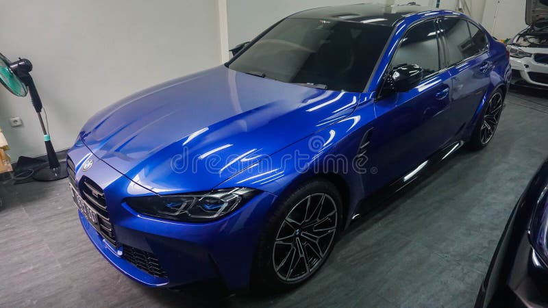 Surakarta Indonesia June 29 2022 G80 BMW M3 is the sixth generation of BMW M3. It available in four doors sedan and station wagon bodystyle. The engine is S58 six cylinders twin turbo that able to produced 510 horsepower. Surakarta Indonesia June 29 2022 G80 BMW M3 is the sixth generation of BMW M3. It available in four doors sedan and station wagon bodystyle. The engine is S58 six cylinders twin turbo that able to produced 510 horsepower