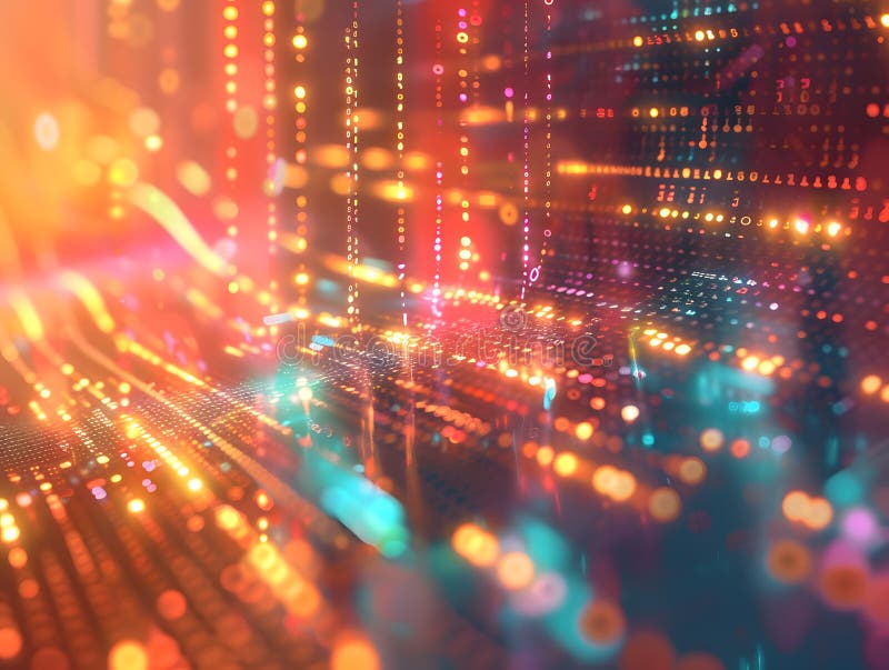Dance of Encryption: Abstract Digital Technology Background Illustration. vector illustration