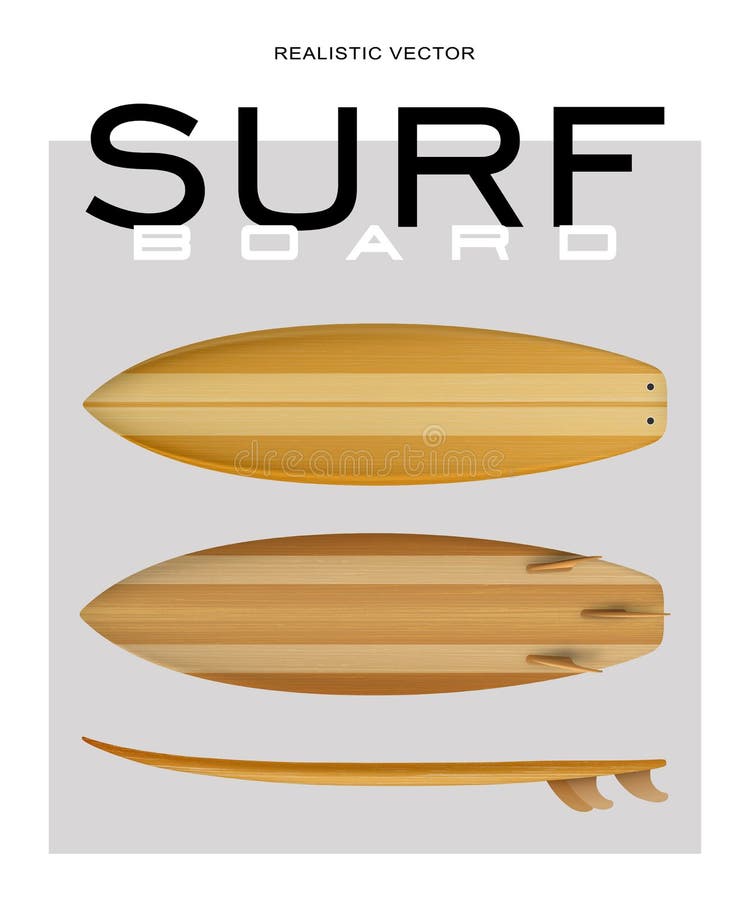 Surf board wood realistic vector royalty free illustration Surf board wood realistic vector royalty free illustration