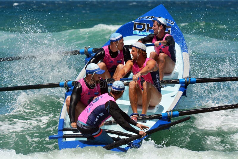 Surf rowers on Gold Coast Queensland Australia