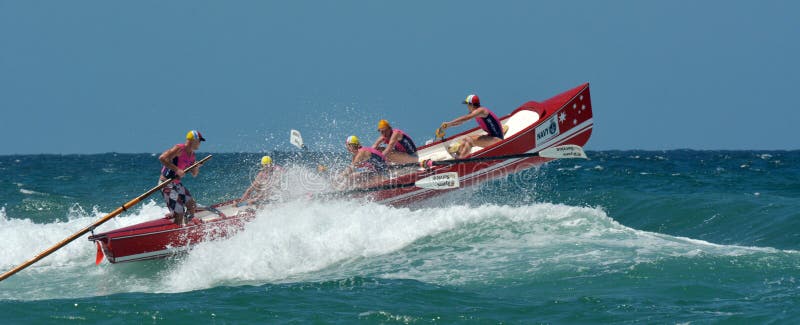 Surf rowers on Gold Coast Queensland Australia