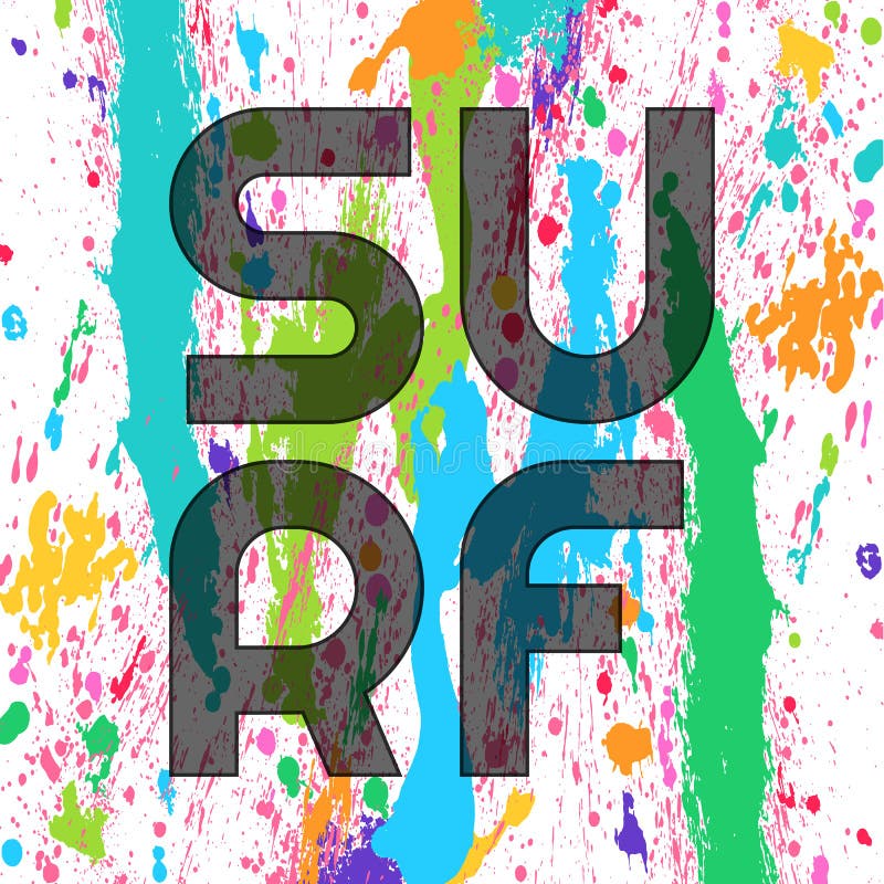 Surf typography, t-shirt graphics. Vector illustration royalty free illustration