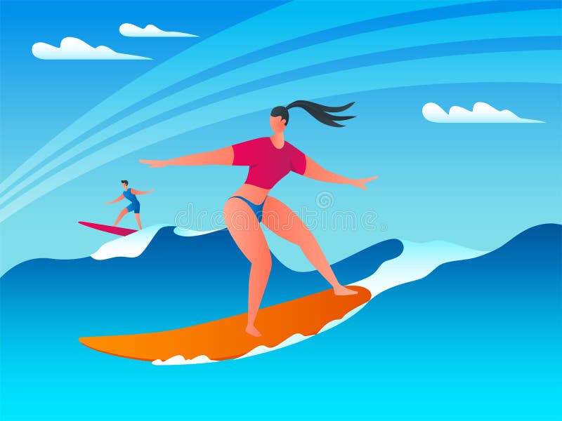 Surf wave concept 02 stock vector. Illustration of action - 150320255