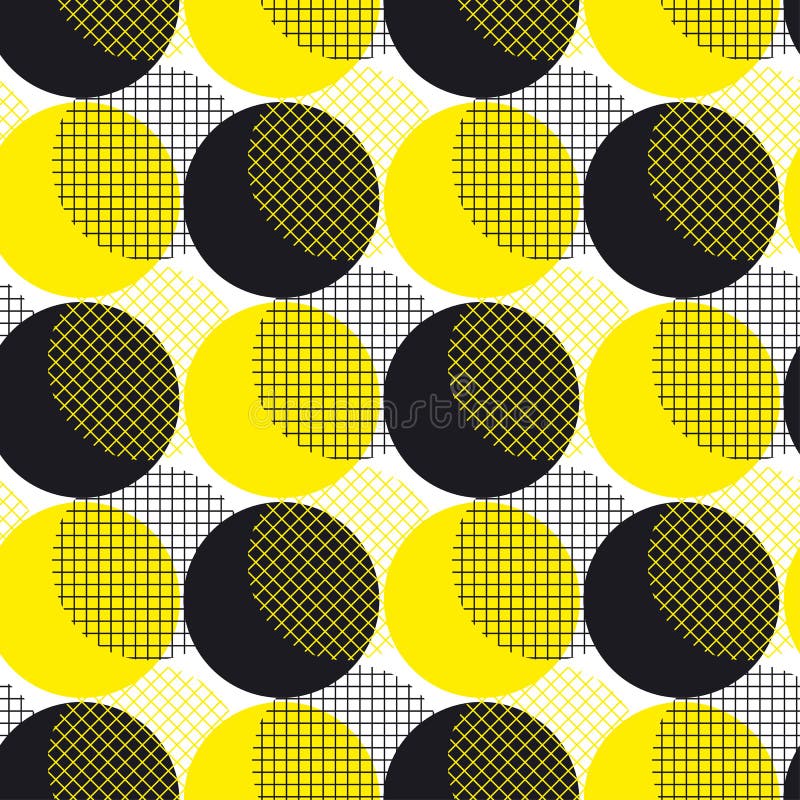 Surfa senza cuciture dell'illustrazione di vettore del modello della geometria rotonda gialla illustrazione di stock Surfa senza cuciture dell'illustrazione di vettore del modello della geometria rotonda gialla illustrazione di stock