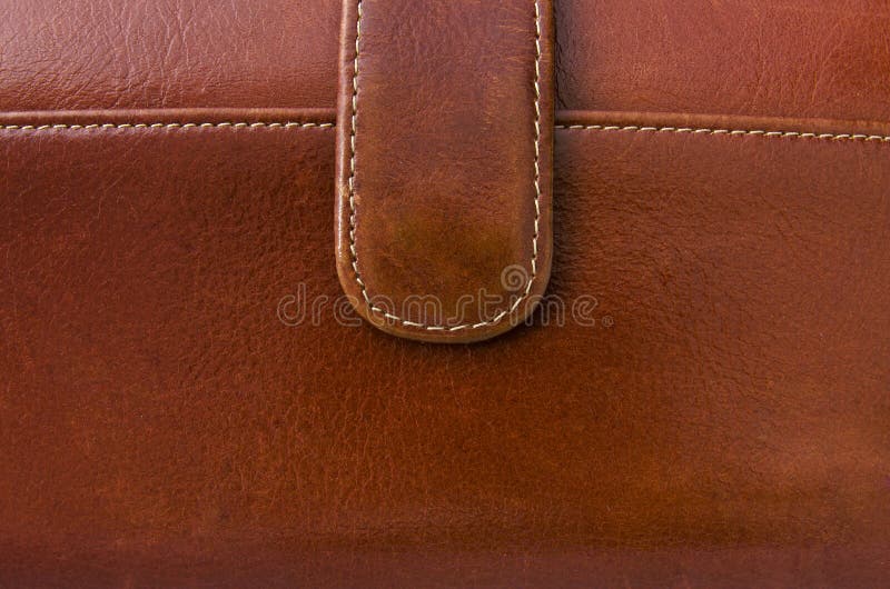 Surface of brown leather bag