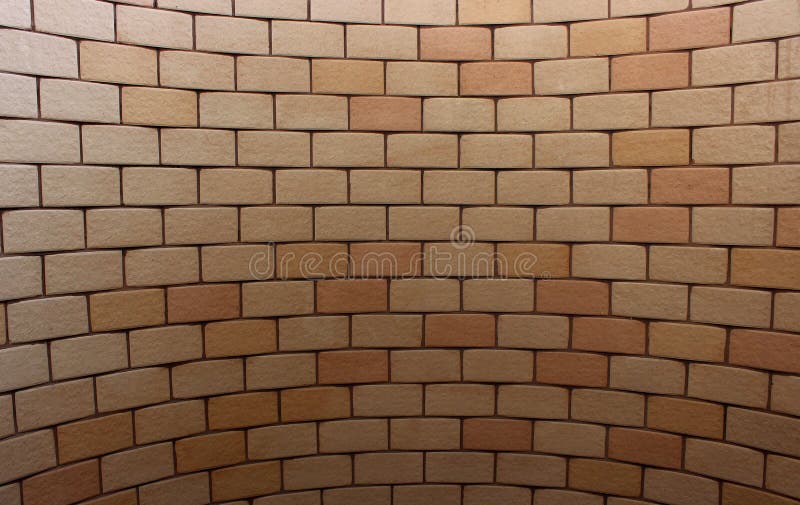 Surface that Curved Inward Paved with Brick Tiles Texture Background