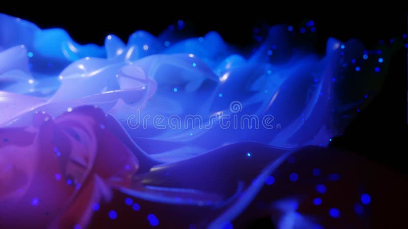 Surface 3d abstraite avec des étincelles lumineuses de belles vagues et le bleu pourpre de dégradés de couleur lumineuse. Les vagu illustration stock