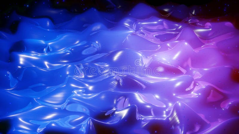 Surface 3d abstraite avec des étincelles lumineuses de belles vagues et le bleu pourpre de dégradés de couleur lumineuse. Les vagu illustration de vecteur