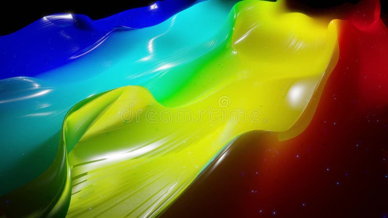 Surface 3d abstraite avec les belles vagues, les étincelles lumineuses et le gradient lumineux de couleur, couleurs arc-en-ciel L illustration libre de droits