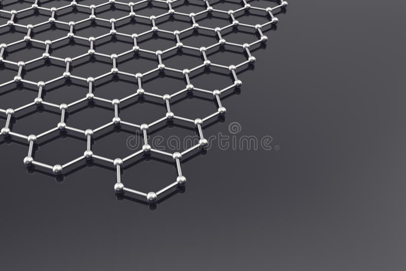 Graphene Surface, nanot echnology background 3d illustration. Graphene Surface, nanot echnology background 3d illustration