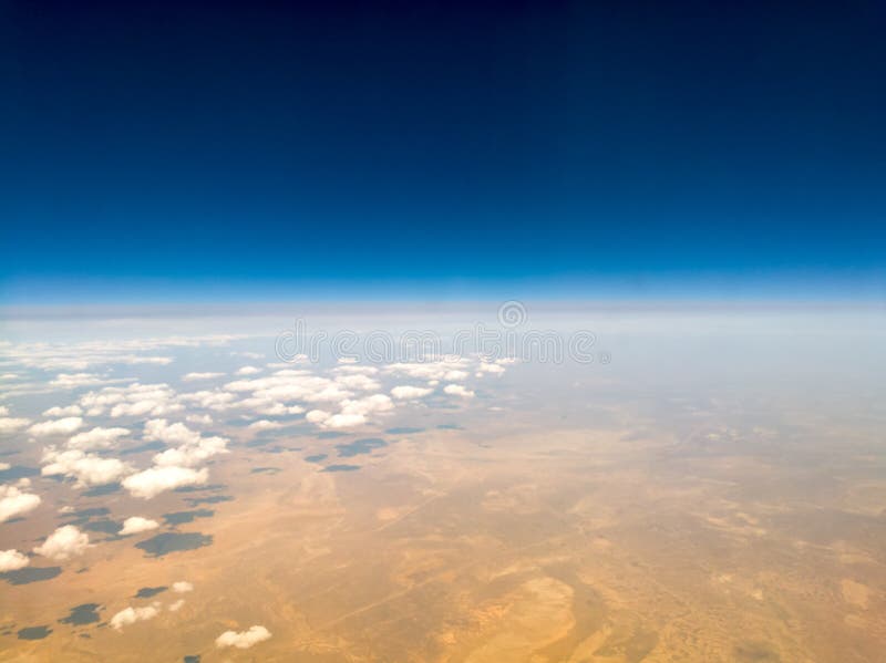 Surface of the earth from the airplane window