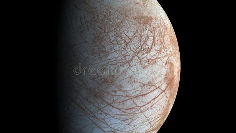 Surface of Europa, one of the moons of planet Jupiter vector illustration