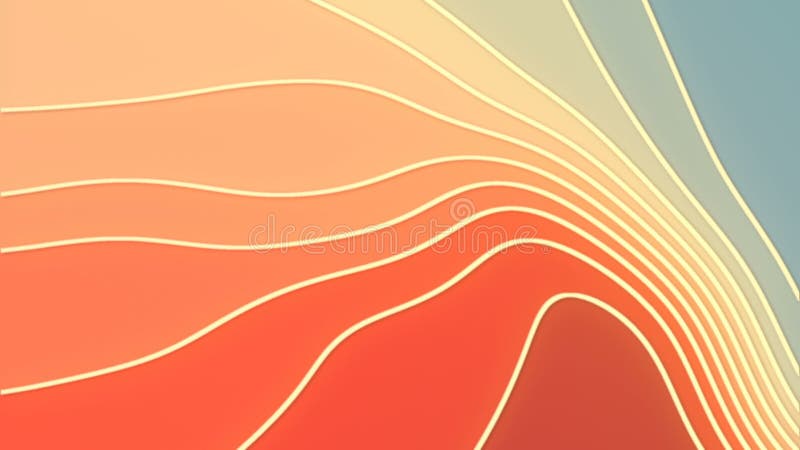 Surface ondulée incurvée 3d de couleur plat, rendu animation de boucle d'arrière-plan isométrique illustration libre de droits