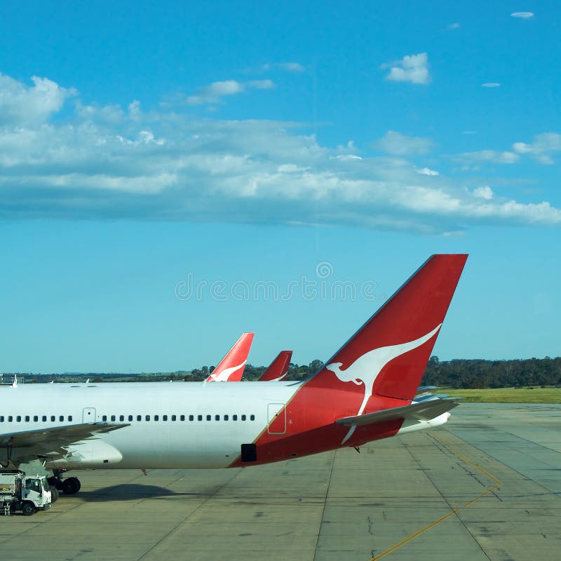 Flight of the quantas Airbus Melbourne to Perth, Sydney in Australia, Airport plane 767. Flight of the quantas Airbus Melbourne to Perth, Sydney in Australia, Airport plane 767