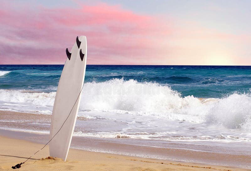 Surfboard on beach