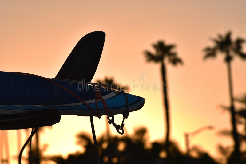 Surfboard On The Beach At Sunset Stock Image Image Of Vacation