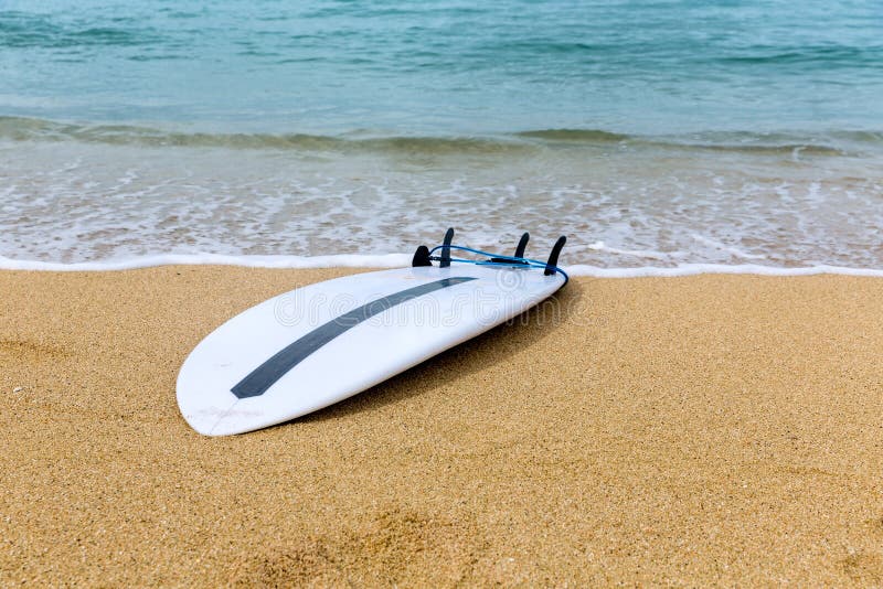 Surfboard Lying on Sand Near the Ocean Stock Image Image of summer