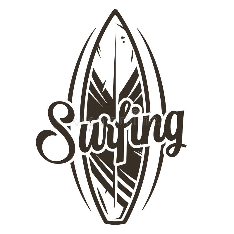 Surf Board Ornament Graphic Surfing Hawaii Board Stock Vector ...
