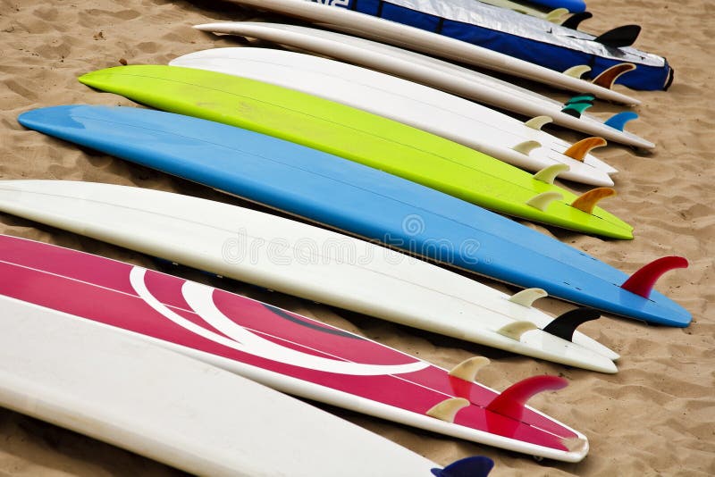 Surfboards in Hawaii editorial stock photo. Image of surfboard 74765888