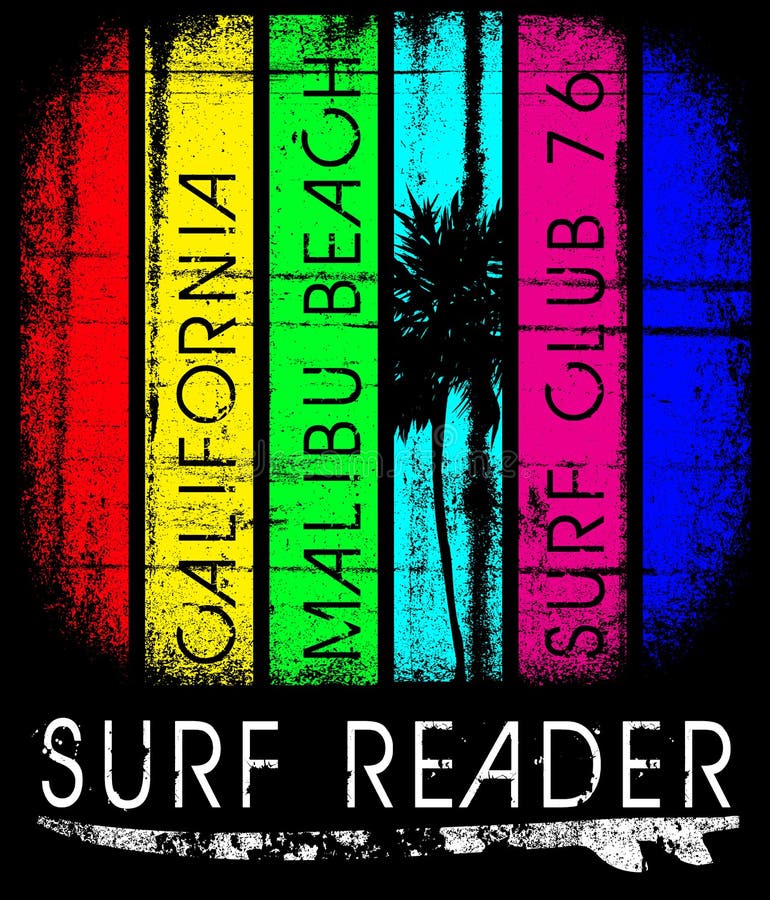 Surfe a tipografia de Califórnia, gráficos do t-shirt, cartaz, bandeira, fl ilustração do vetor Surfe a tipografia de Califórnia, gráficos do t-shirt, cartaz, bandeira, fl ilustração do vetor