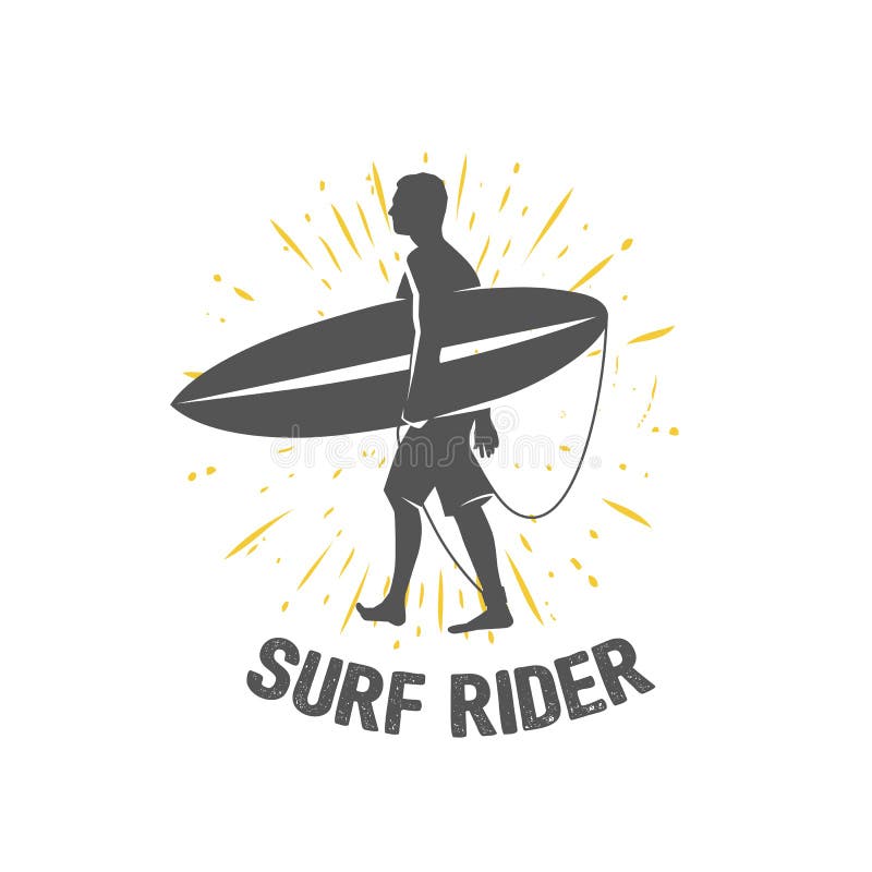 Surfend embleem Berijd de Golf Brandingsruiter royalty-vrije illustratie Surfend embleem Berijd de Golf Brandingsruiter royalty-vrije illustratie