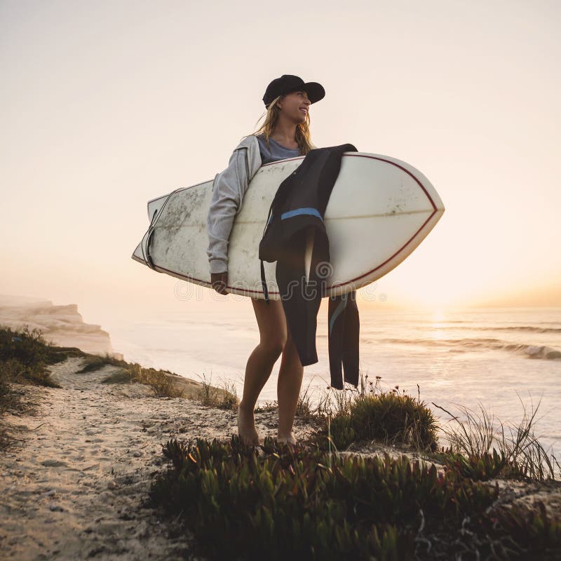 Surfer Girl stock photo. Image of sport, surfboard, caucasian 60700800
