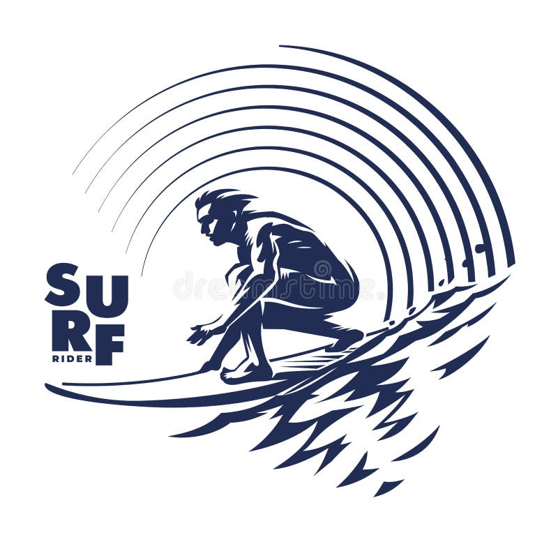 Surfer on ocean wave vector illustration
