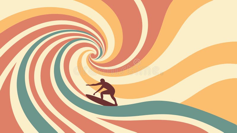 Surfer reiten eine dynamische Welle dynamischen Ozeansport Vektor Design Generative AI stock abbildung