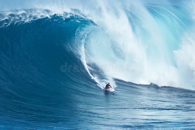 Surfer Rides GIant Wave at Jaws